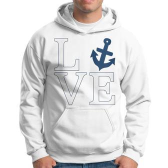 Love Anchor Simple Nautical With Anchor Love Hoodie - Thegiftio UK