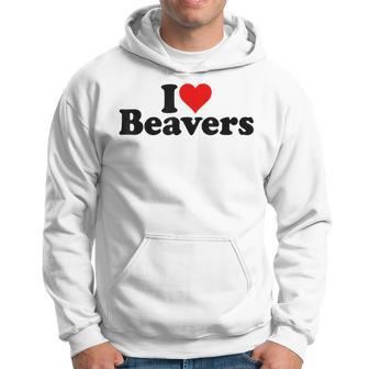 I Love Heart Beavers Hoodie - Thegiftio UK