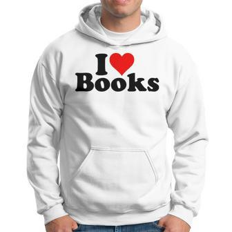 I Love Heart Books Reading Hoodie - Thegiftio UK