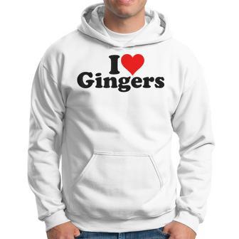 I Love Heart Gingers Redheads Red Hair Hoodie - Thegiftio UK