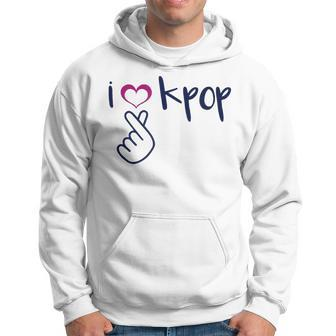 I Love K-Pop Finger Heart Hand Symbol Korean Music Fan Quote Hoodie - Monsterry CA
