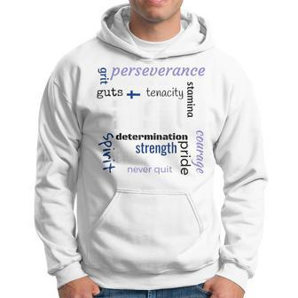 The Meaning Of Finnish Sisu Definition Word Collage Graphic Hoodie - Monsterry UK