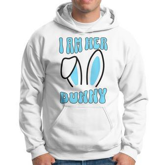 Men's Matching Couple Easter Husband I Am Her Bunny Hoodie - Seseable