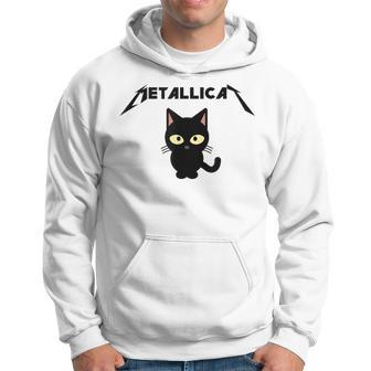 Metallicat Black Cat Lover Rock Heavy Metal Music Joke Hoodie - Monsterry UK