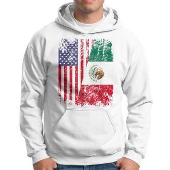 Mexican Roots Half American Flag Mexico Hoodie - Monsterry