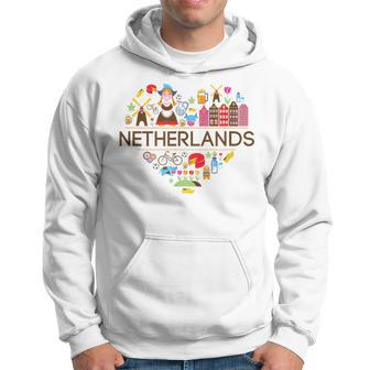 Netherlands Love Illustrated Dutch Symbol Pride Hoodie - Monsterry