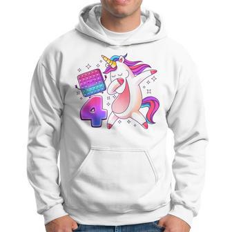 Niños Cumpleaños Niña 4 Años Pop It Unicornio Número 4 Sudadera - Regaloses