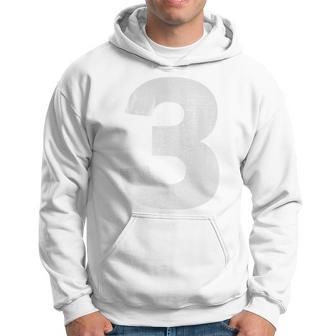 Number 3 Big Bold White Three Numeral Group Hoodie - Monsterry CA