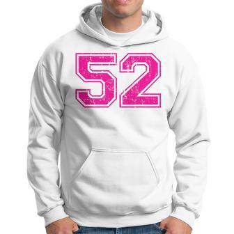 Number 52 Varsity Distressed Vintage Sport Team Player's Hoodie - Monsterry CA