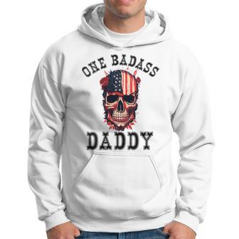 One Badass Daddy Usa Vintage Fathers Day Grunge Skull Hoodie - Thegiftio UK