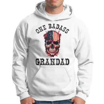 One Badass Grandad Usa Vintage Fathers Day Grunge Hoodie - Thegiftio UK