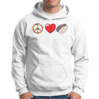 Oyster Heart Love Peace Mollusc Shucker Seafood Lover Hoodie - Monsterry UK