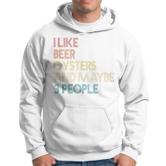 Oysters And Beer Lovers Introvert Quote Vintage Retro Hoodie - Monsterry