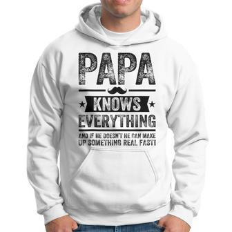 Papa Knows Everything Vintage Grandpa Father's Day Hoodie - Thegiftio UK