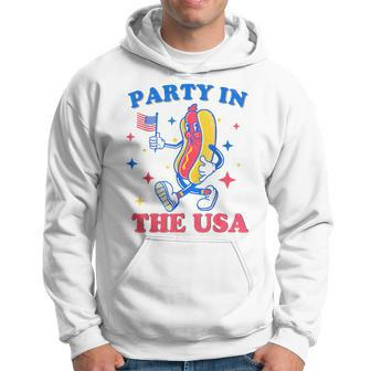 Party In The Usa Hot Dog Lover Usa 4Th Of July Hoodie - Monsterry DE