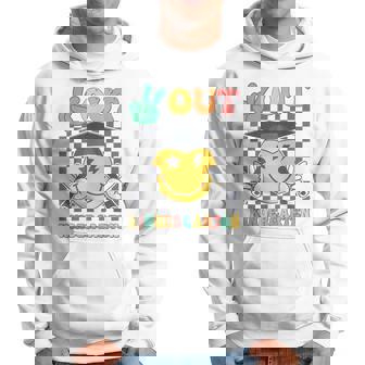 Peace Out Kindergarten Graduation Smile Face Last Day School Hoodie | Mazezy