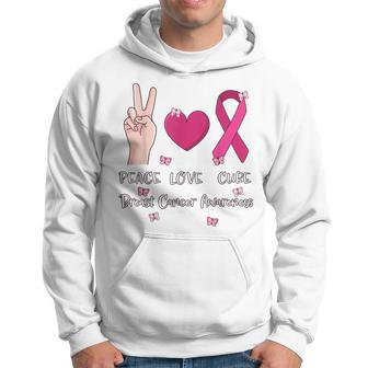 Peace Love Cure Breast Cancer Awareness Pink Ribbon 2023 Hoodie - Monsterry