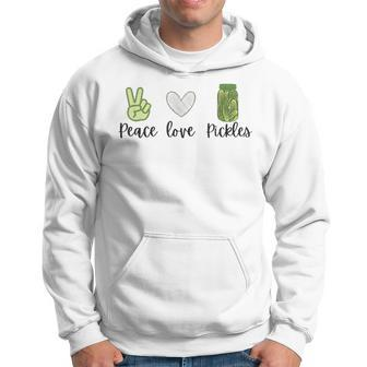 Peace Love Pickles Retro Pickles Lover Food Lover Hoodie | Mazezy