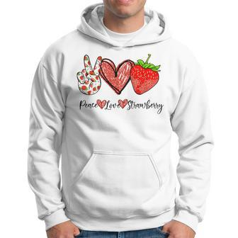 Peace Love Strawberry It's A Berry Good Time Fruits Heart Hoodie - Monsterry UK