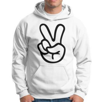 Peace Sign Fingers Peace Sign Hand Hoodie - Monsterry UK