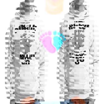 Pink Or Blue We Love You Heart Baby Shower Gender Reveal Hoodie - Thegiftio UK