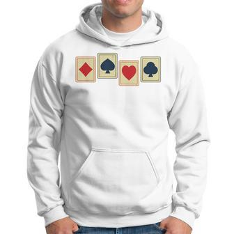 Poker Playing Cards Four Aces Spade Diamond Clover Heart Hoodie - Monsterry