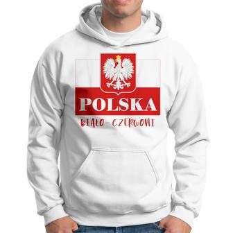 Polska Bialo-Czerwoni Polnische Flagge Polnisches Emblem Weißer Adler Kapuzenpullover - Seseable