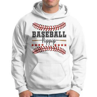 Poppop Baseball With Red Sewing Thread Happy Fathers Day Hoodie - Thegiftio UK