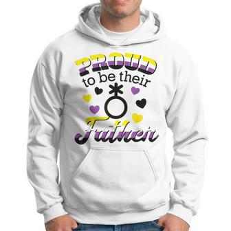 Proud Dad Non Binary Child Lgbtq Flag No Gender Parent Ally Hoodie - Monsterry DE