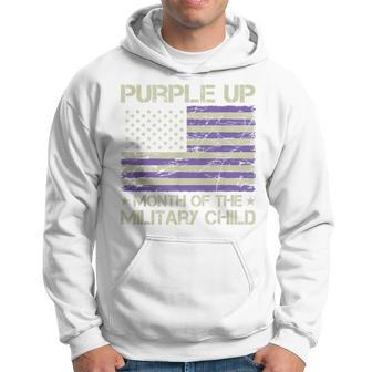 Purple Up Month Of The Military Child Us Flag Hoodie - Monsterry AU