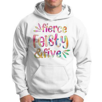 Qxwd Fierce Feisty Five Colorful Fifth 5Th Birthday Party Hoodie - Monsterry AU
