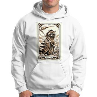 Raccoon Tarot Card Death Witchcraft Occult Raccoon Hoodie - Monsterry