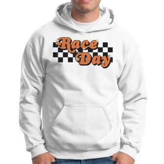 Race Day Checkered Flag Racing Driver Cheer Mama Hoodie - Seseable