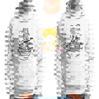 Ramen Kawaii Japanese Noodles Dog Eating Ramen Shiba Inu Hoodie - Thegiftio
