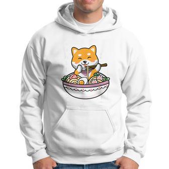 Ramen Kawaii Japanese Noodles Dog Eating Ramen Shiba Inu Hoodie - Thegiftio UK