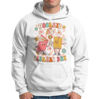 Reading Book Lover School Librarian Hooray It's Library Day Hoodie - Monsterry CA