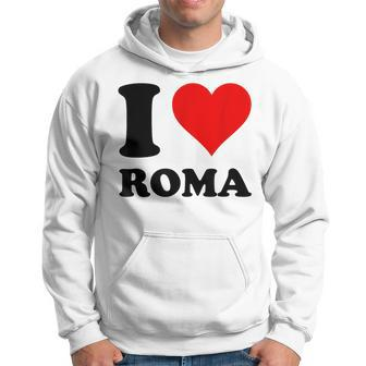 Red Heart I Love Roma Hoodie - Monsterry AU