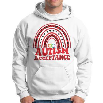 Red Instead Autism Awareness Acceptance Education Teacher Hoodie - Monsterry DE