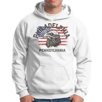 Retro Eagle Usa Flag Pennsylvania Vintage Philadelphia Hoodie - Monsterry CA