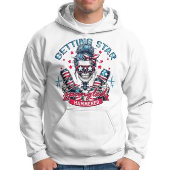 Retro Getting Star Spangled Hammered America 4Th Of July Hoodie - Thegiftio UK