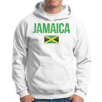 Retro Jamaica Flag Jamaican Travel Vacation Souvenir Hoodie - Monsterry