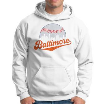 Retro Skyline Baltimore Baseball Hoodie | Mazezy