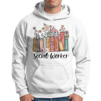 Retro Social Worker Social Work Month Books Advocate Justice Hoodie - Seseable