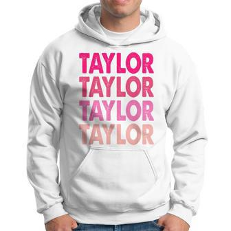 Retro Taylor Personalized Name I Love Taylor Hoodie - Thegiftio UK