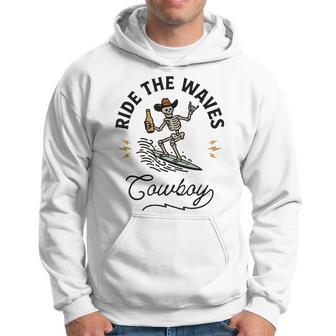 Ride The Waves Cowboy Beach Cowboy Skeleton Hoodie - Monsterry AU