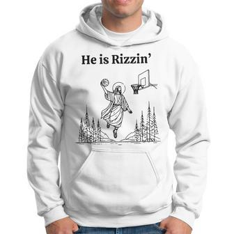 He Is Rizzin Jesus Basketball Meme For Women Hoodie - Monsterry
