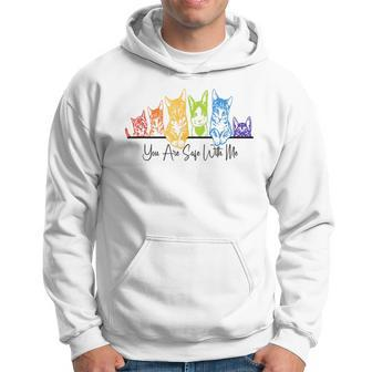 You Are Safe With Me Cats Pride Parade Lgbt Equal Rights Hoodie - Monsterry DE