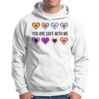 You Are Safe With Me Lesbian Trans Bi Pansexual Non Binary Hoodie - Monsterry AU