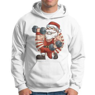 Santa Claus Weightlifting Gym Fitness Training Christmas Hoodie - Monsterry CA