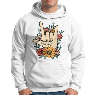 Sign Language Asl Love Needs No Words Special Education Spee Hoodie | Mazezy DE